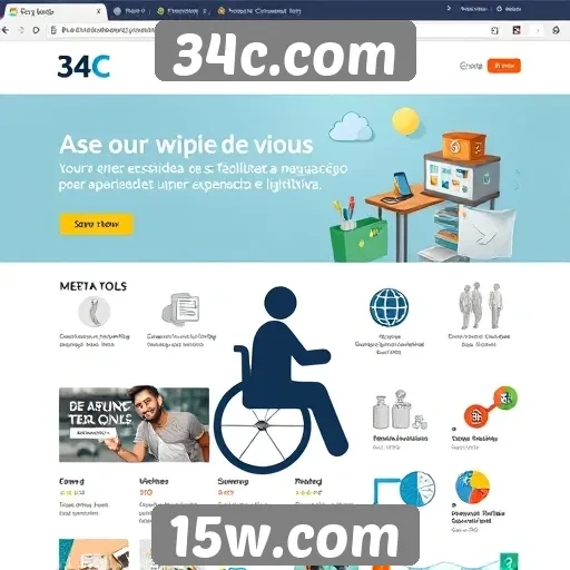 Acessibilidade e navegação no site 34c.com